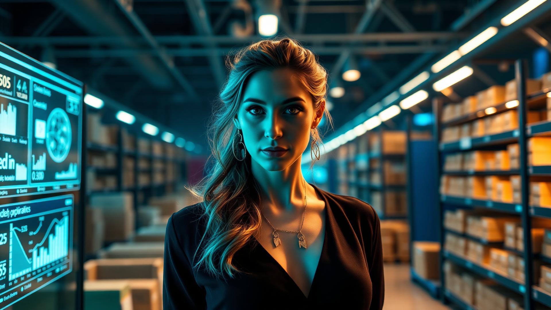 E-commerce professional using AI-powered retail analytics