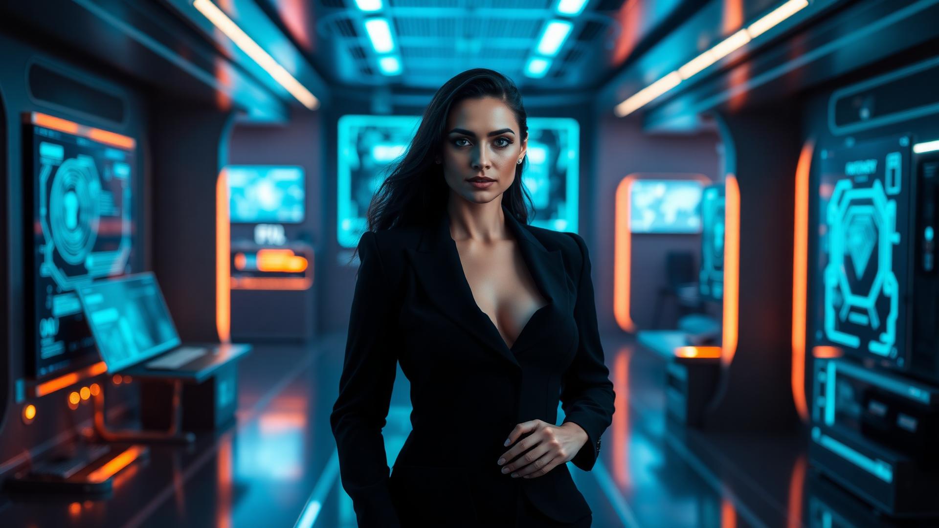 AI automation professional in a futuristic operations center