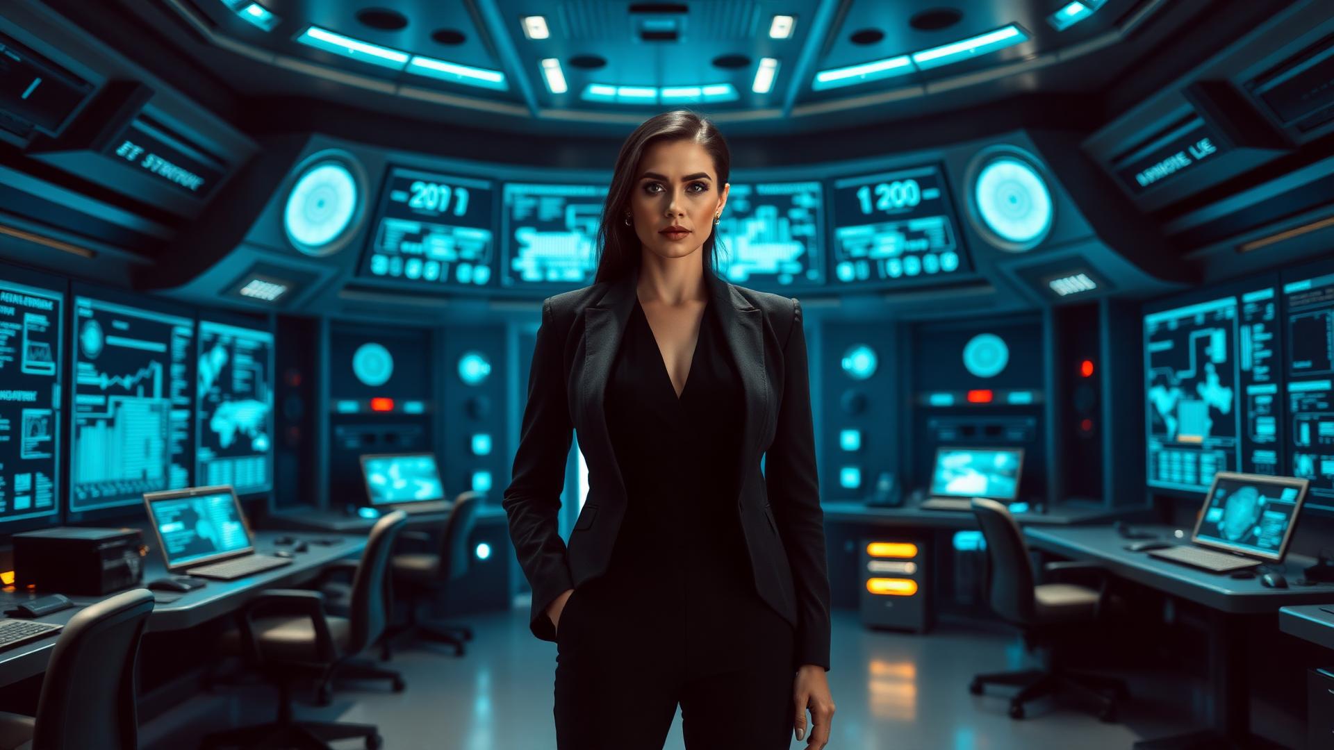 AI automation professional in a futuristic command center